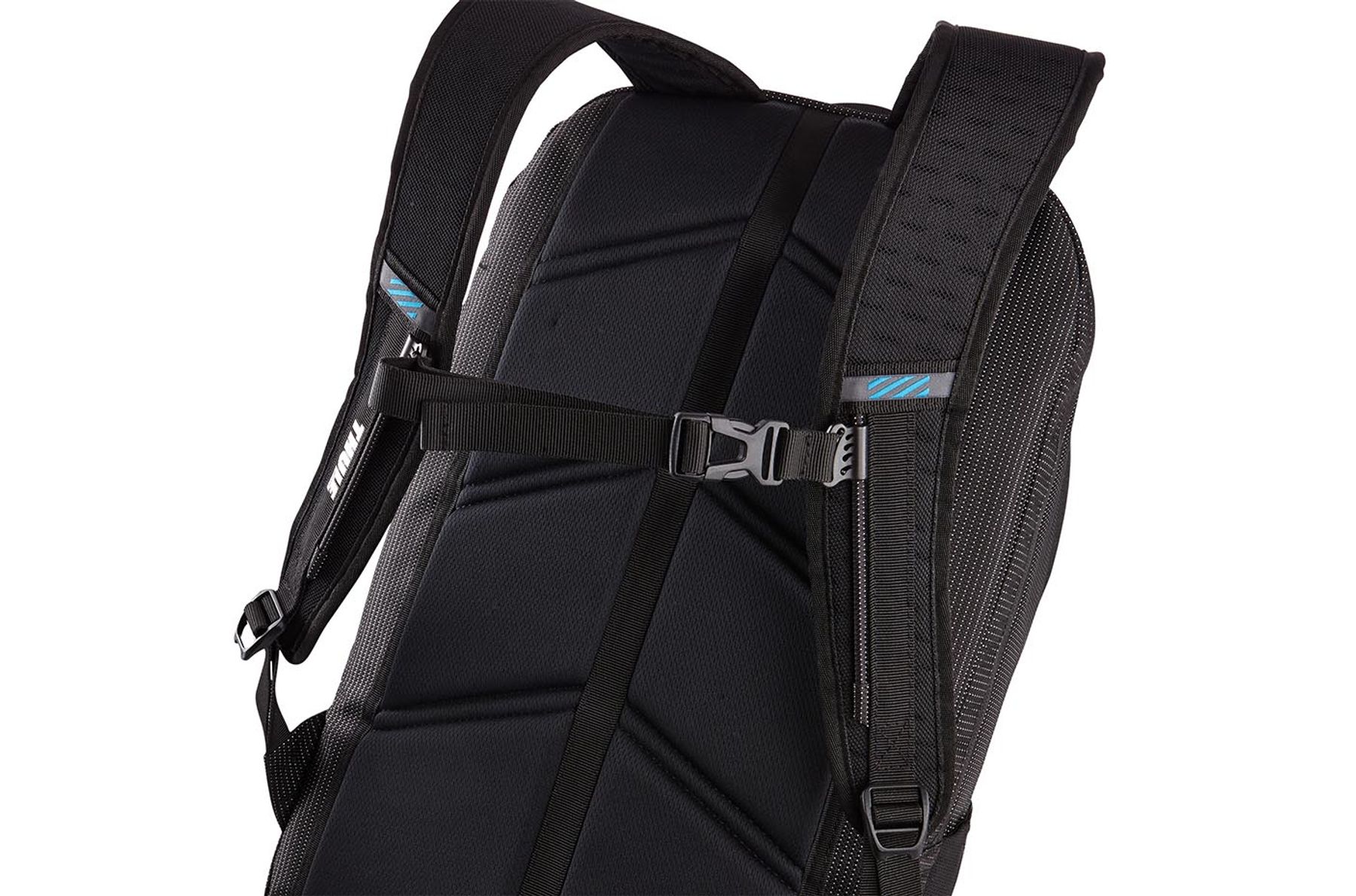 Shoulder straps with mesh covering and padded back panel
