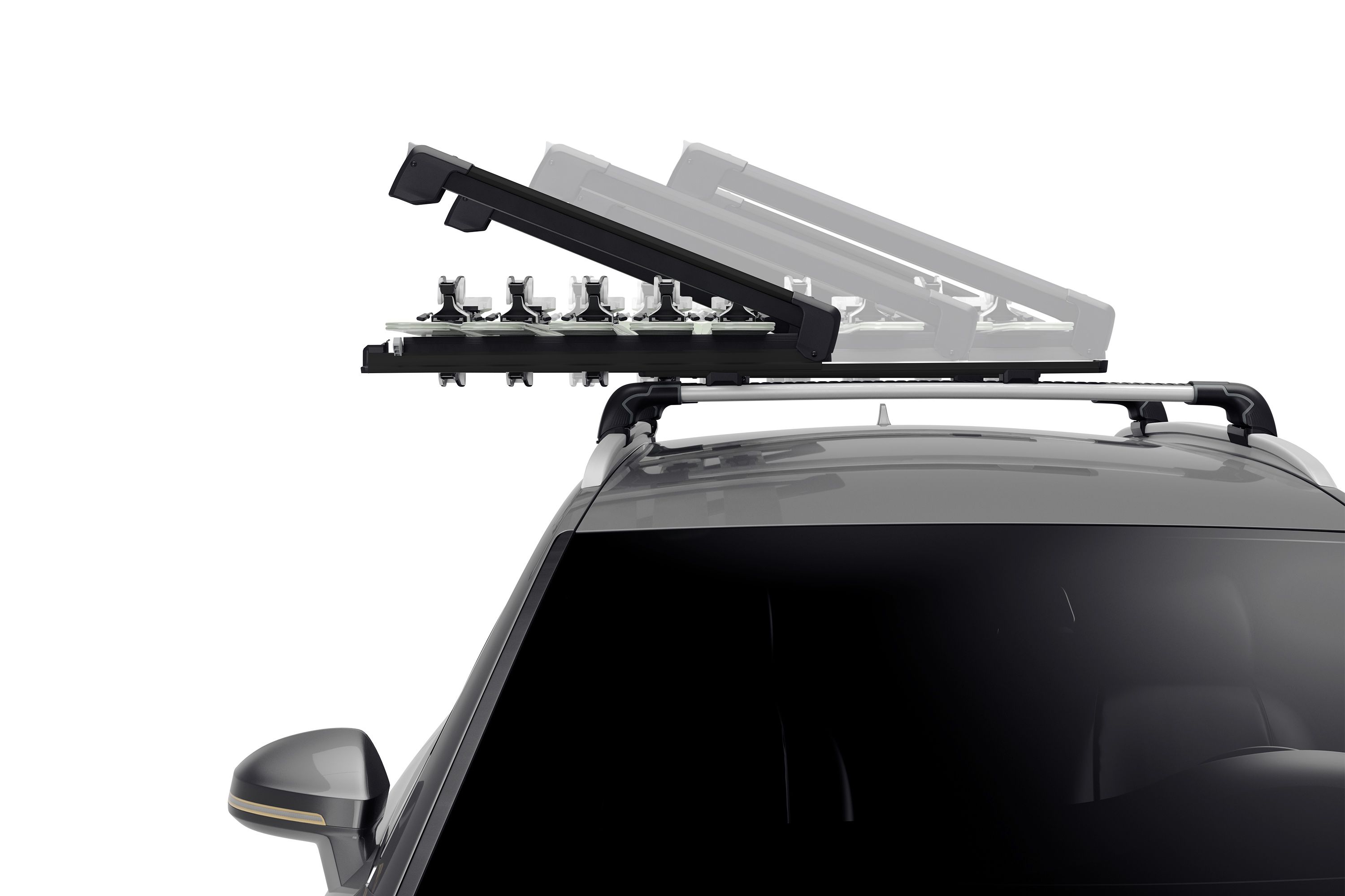 Thule SnowPack Extender 732507 on car open slide