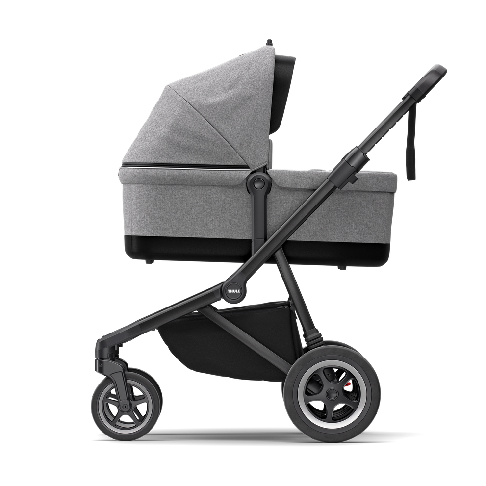 Thule Sleek city stroller gray melange on black with bassinet gray melange