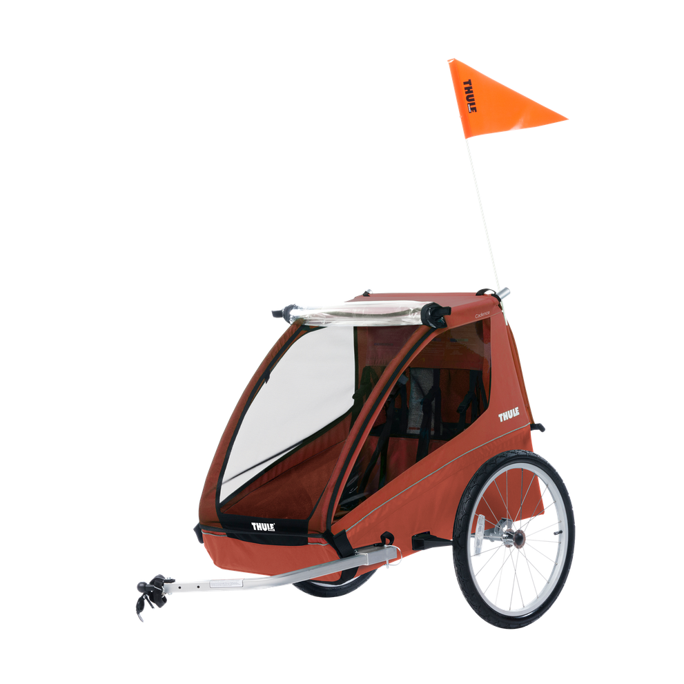 Thule Cadence 2-seat bike trailer hot sauce red