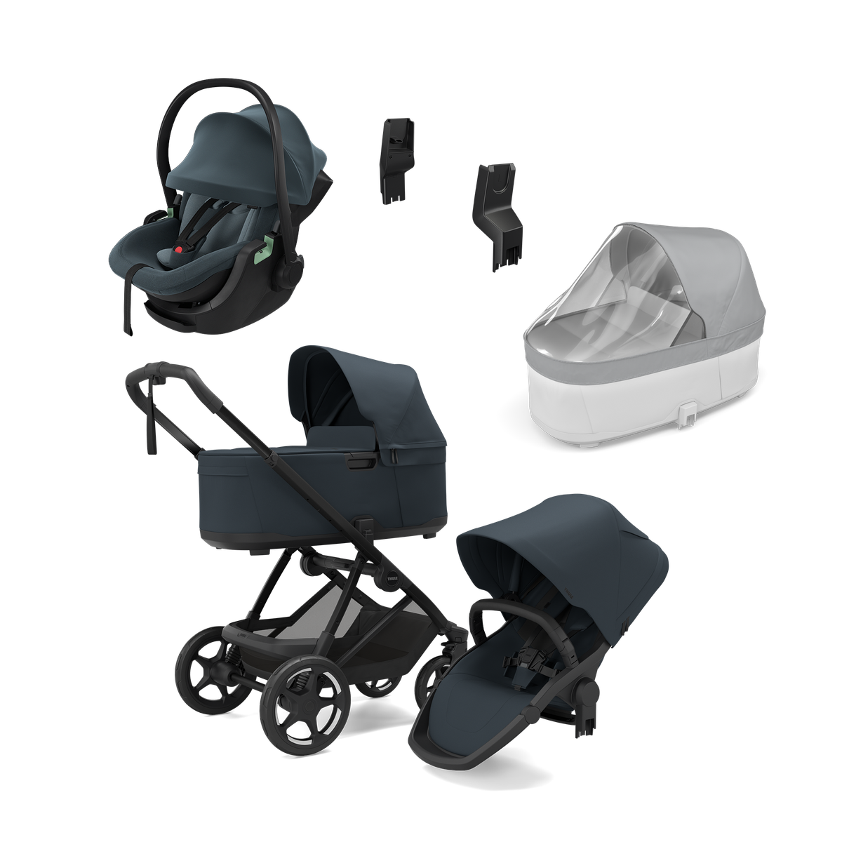 Thule Charm darkest blue & Thule Maple darkest blue newborn bundle