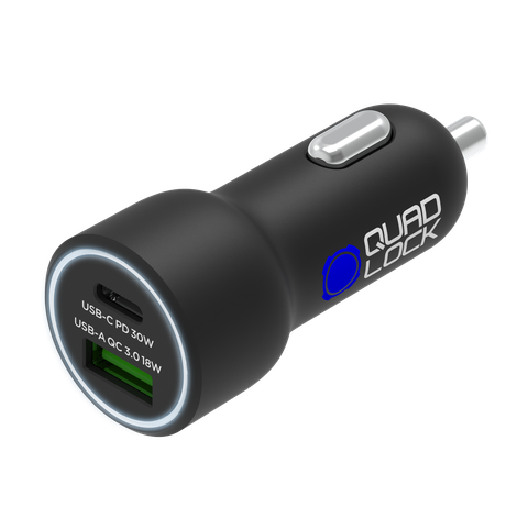 Quad Lock 48W dual car charger black