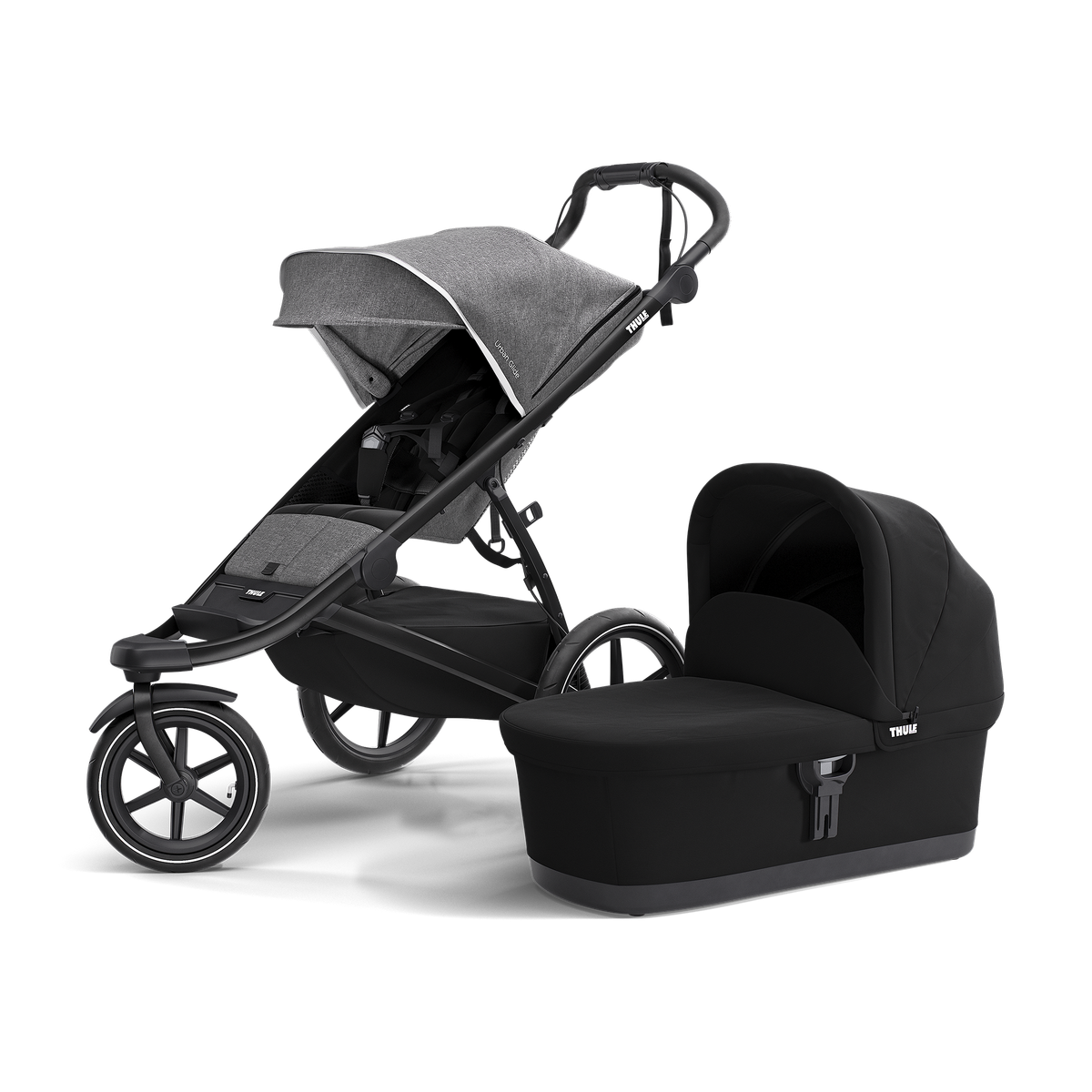 Thule Urban Glide 2 all-terrain stroller black/gray melanger with bassinet black