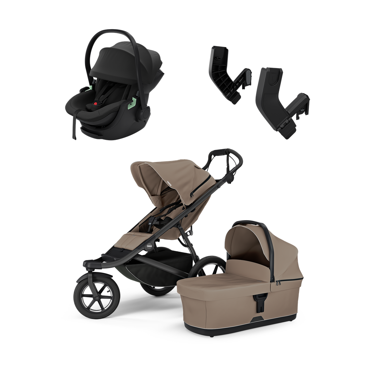 Thule Urban Glide 3 tinted taupe & Thule Maple black newborn bundle