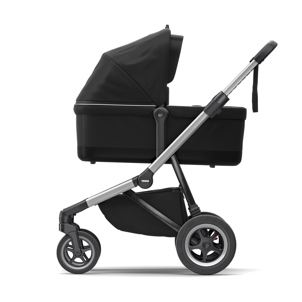 Thule Sleek city stroller aluminium/midnight black with bassinet midnight black