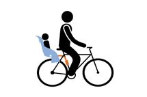 Child seat mounted on bike rear