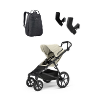 Thule Urban Glide 4-wheel + Thule changing backpack + Thule urban glide 3 car seat adapaters