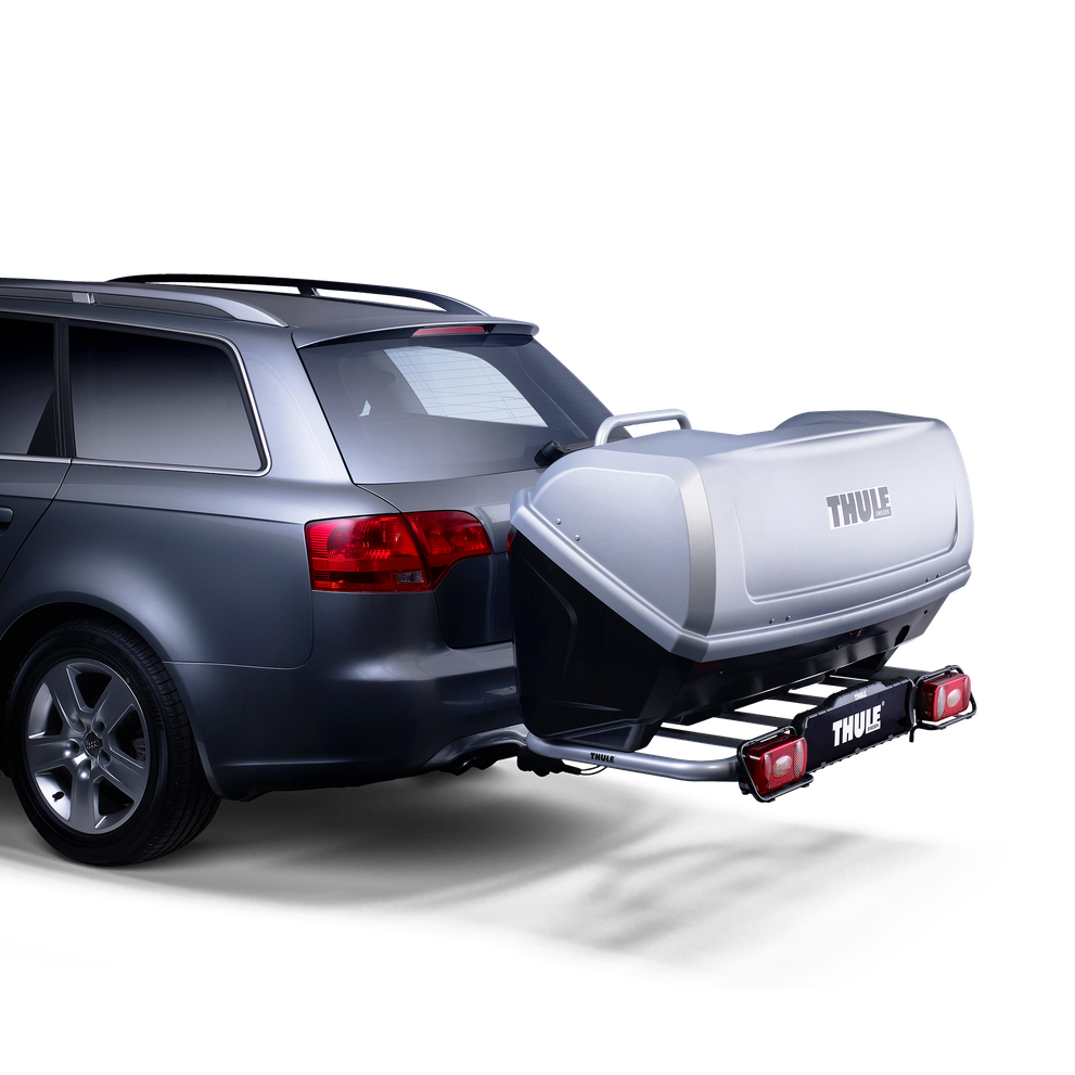 Thule BackUp cargo box for towbar carrier silver
