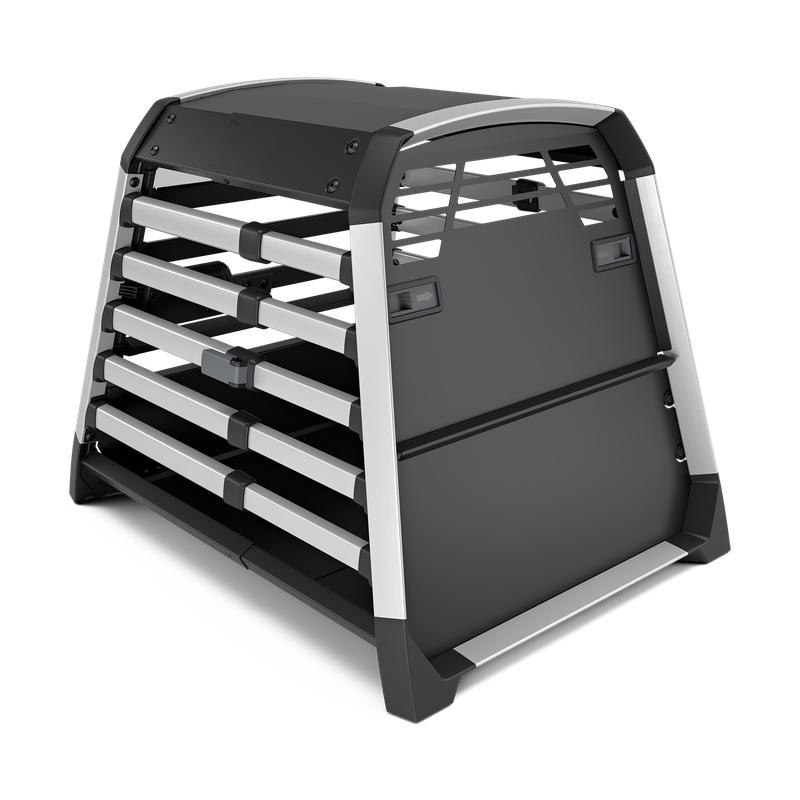 Thule Allax threshold compatible M dog car crate for cars with a lowered trunk floor