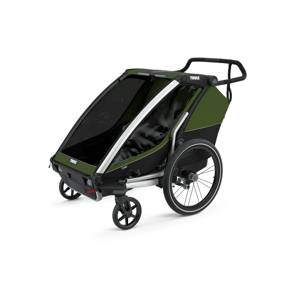 Thule Chariot Cab 2-seat multisport bike trailer aluminium/cypress green