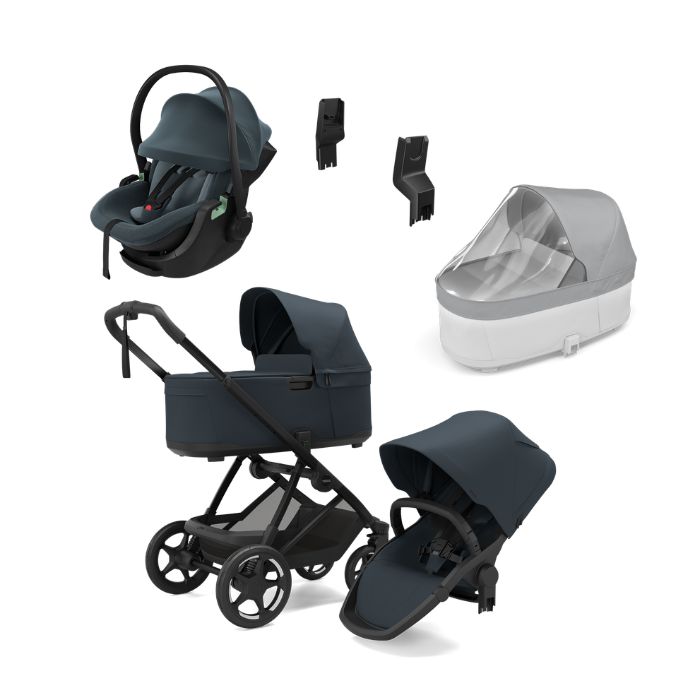 Thule Charm darkest blue & Thule Maple darkest blue newborn bundle
