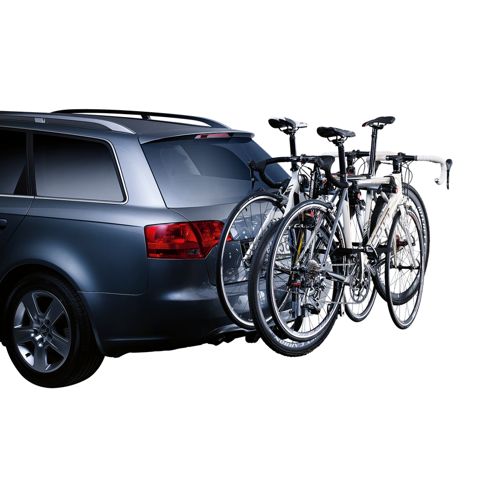 Thule HangOn 3-bike hanging towbar bike rack tiltable silver