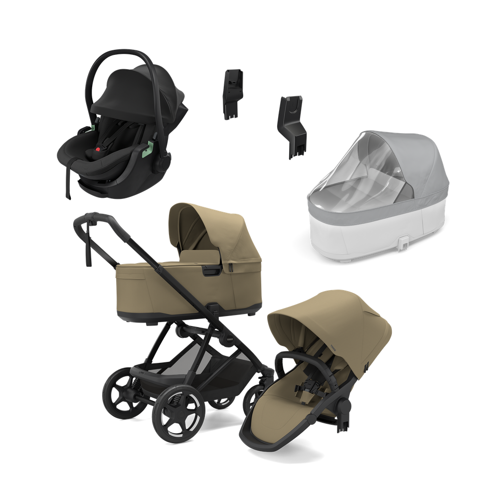 Thule Charm faded khaki & Thule Maple black newborn bundle