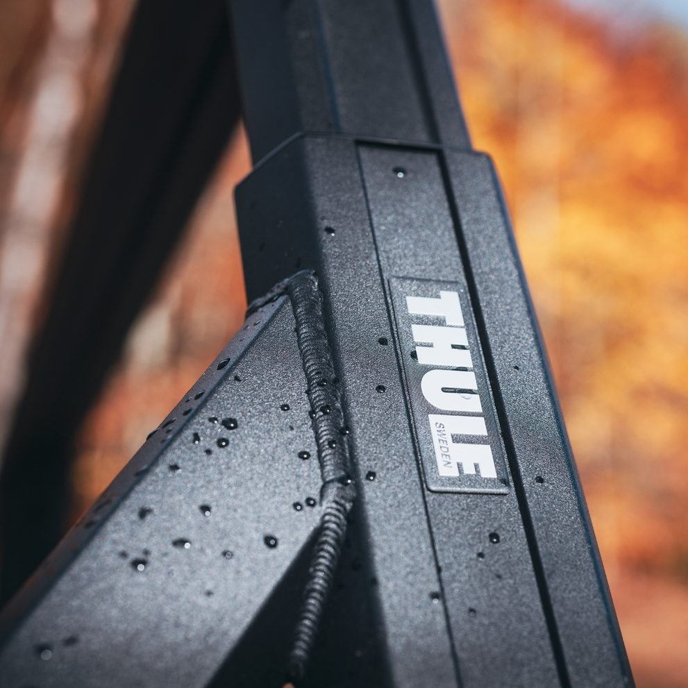 Closeup of the Thule Xscape truck rack.