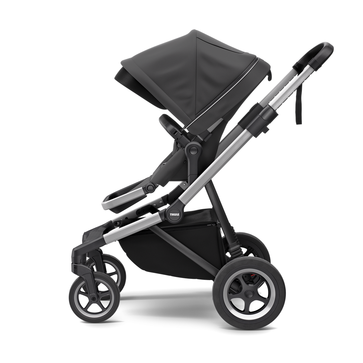 Thule Sleek city stroller aluminium/shadow gray with bassinet shadow gray