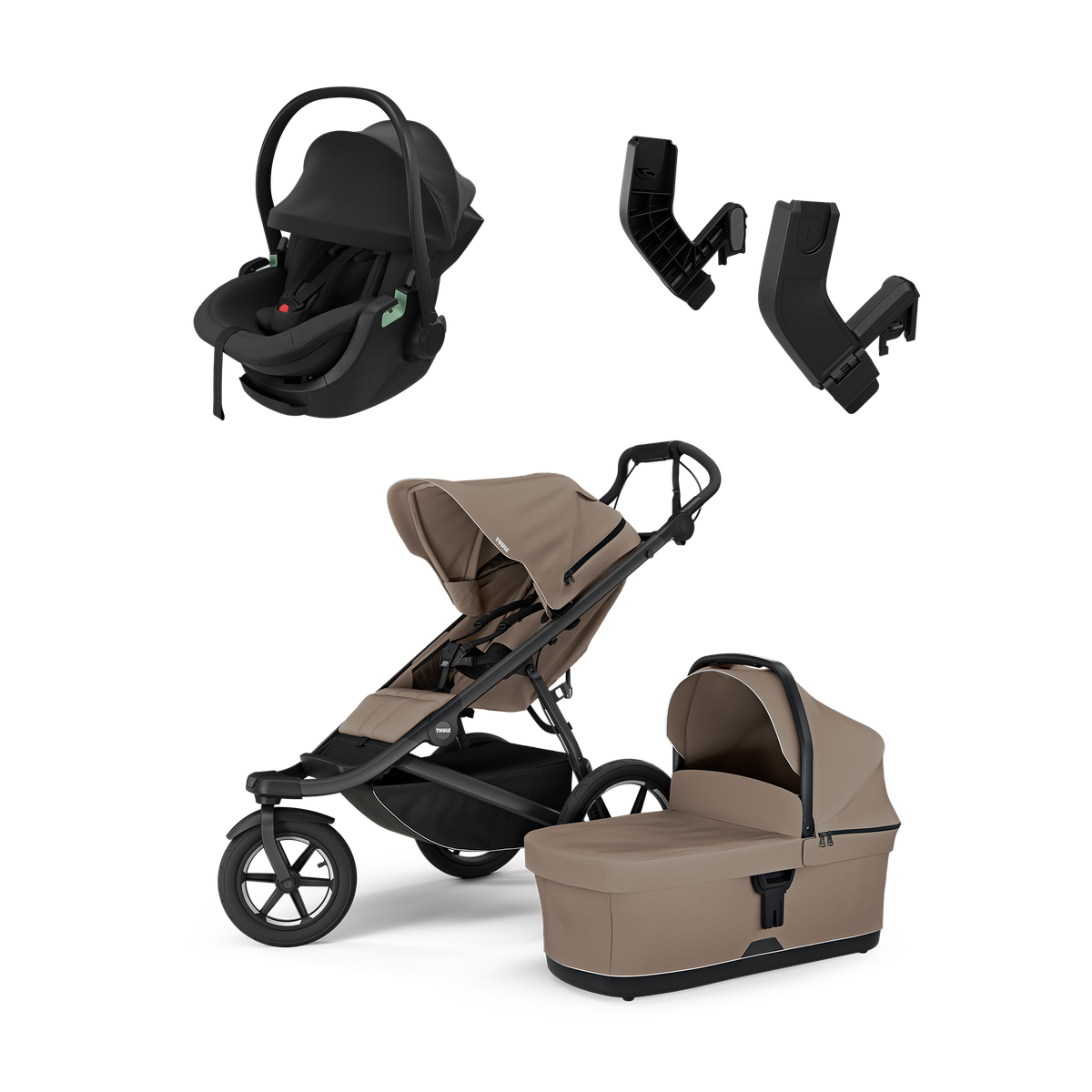Thule Urban Glide 3 tinted taupe & Thule Maple black newborn bundle