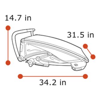 Thule Chariot Lite 2 - Folded dimensions 