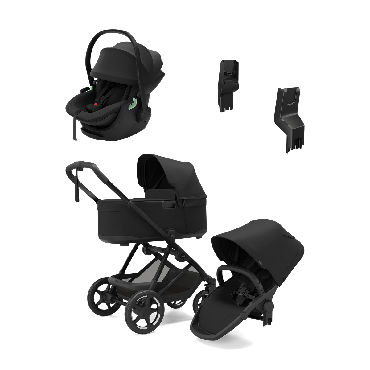 Thule Charm black & Thule Maple Connect black newborn bundle