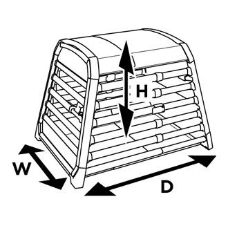 Dog crate showing how to measure height, width and length