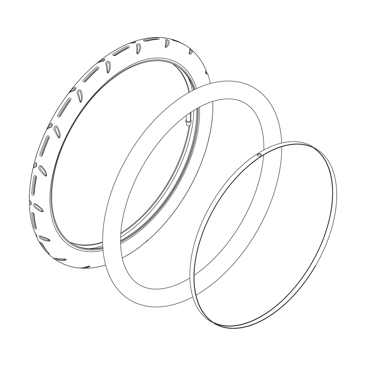 Tire and tube assembly 20" right