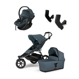 Thule Urban Glide 3 dark slate & Thule Maple Connect darkest blue newborn bundle