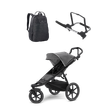 Thule Urban Glide 2 + Thule Changing Backpack + Thule Universal Car Seat Adapter - Gray Melange on Black