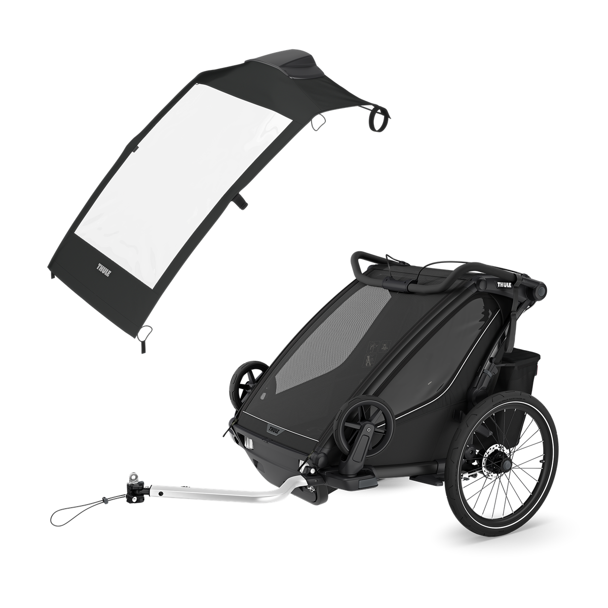 Thule Chariot Sport 2 double + Thule Chariot air purifier double