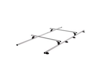 Thule ProBar Flex on roof rack base rails Thule SmartClamp System for vans