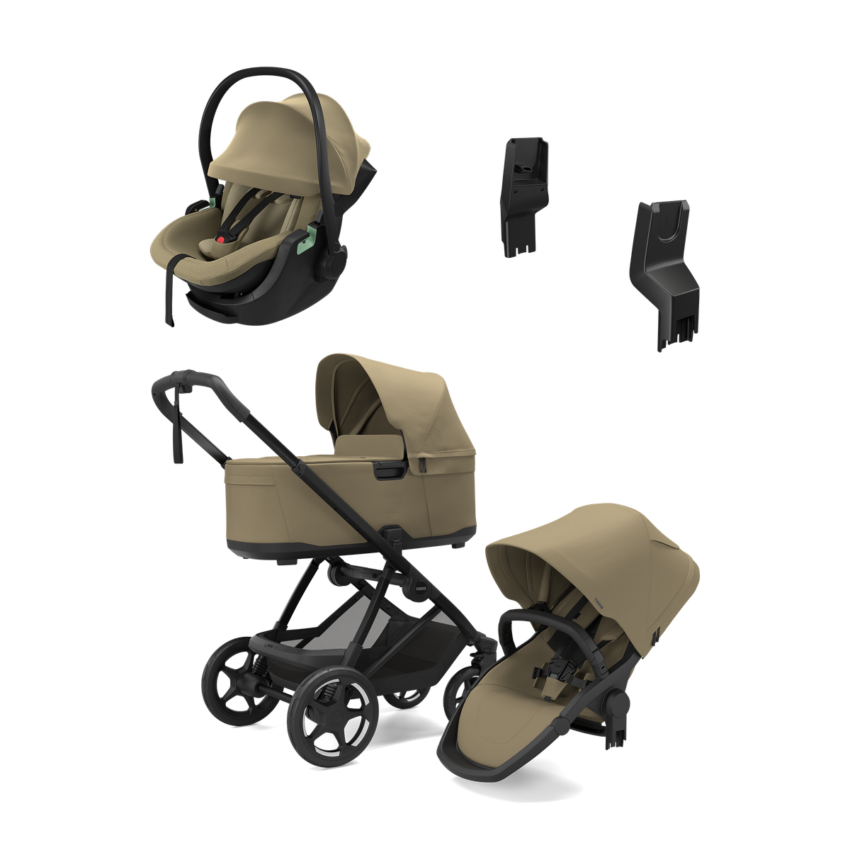 Thule Charm faded khaki & Thule Maple faded khaki newborn bundle