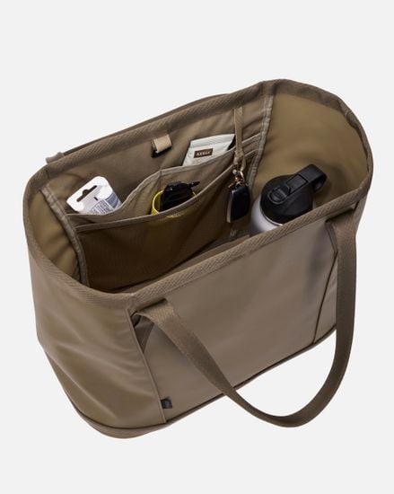 Open Thule Chasm gear tote 30L showing organized storage