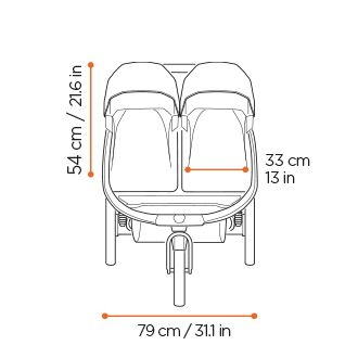 Thule Urban Glide 3 double front dimensions