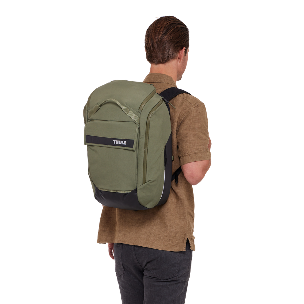 Thule Paramount hybrid bike pannier and backpack 26L green