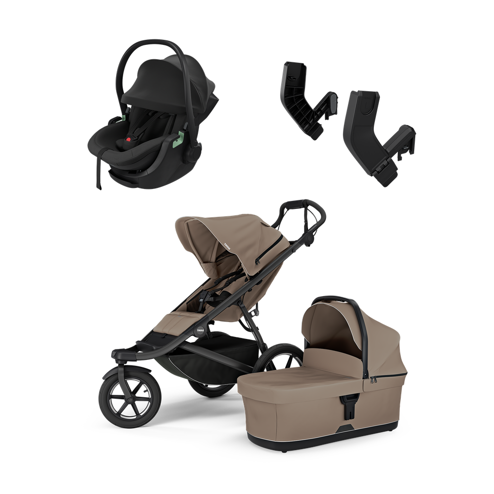 Thule Urban Glide 3 tinted taupe & Thule Maple black newborn bundle