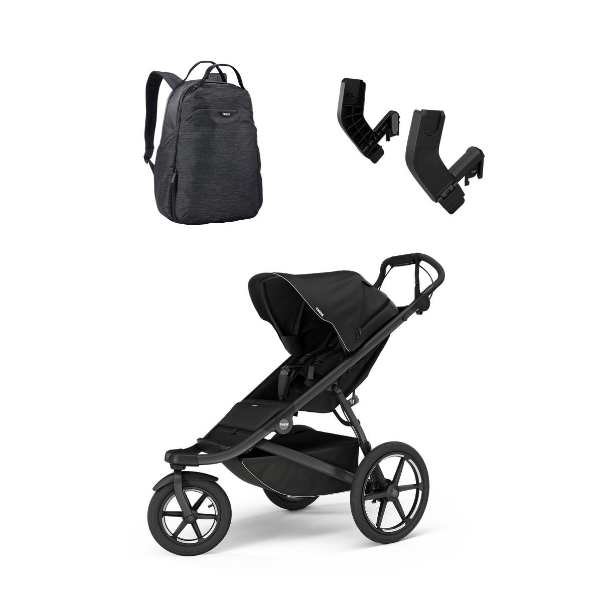 Thule Urban Glide 3 + Thule changing backpack + Thule urban glide 3 car seat adapaters