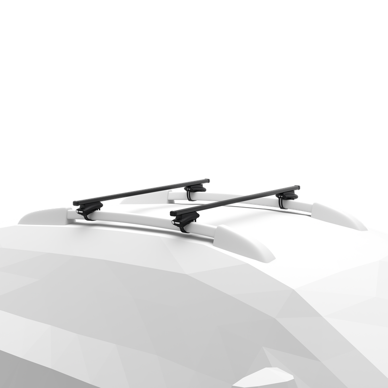 Thule oversized rail foot on Thule SquareBar Evo