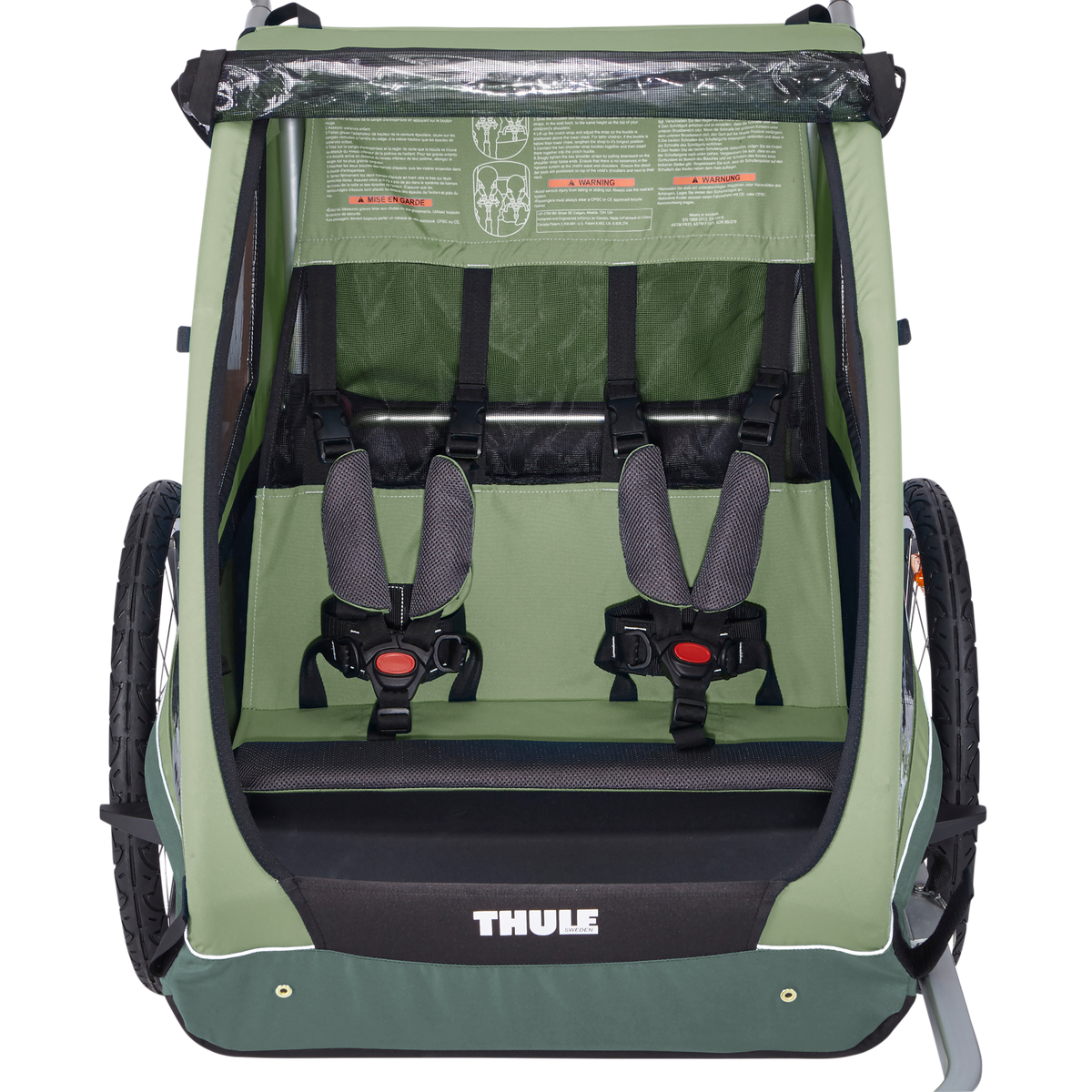 Thule Coaster XT 2-seat bike trailer basil green