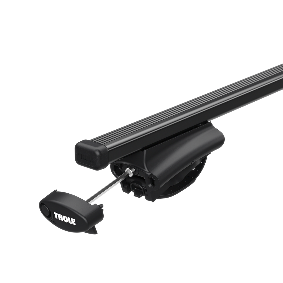 Thule oversized rail foot on Thule SquareBar Evo