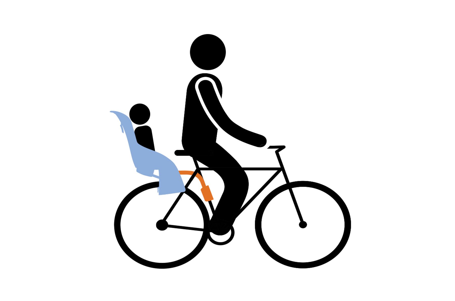 Child seat mounted on bike rear