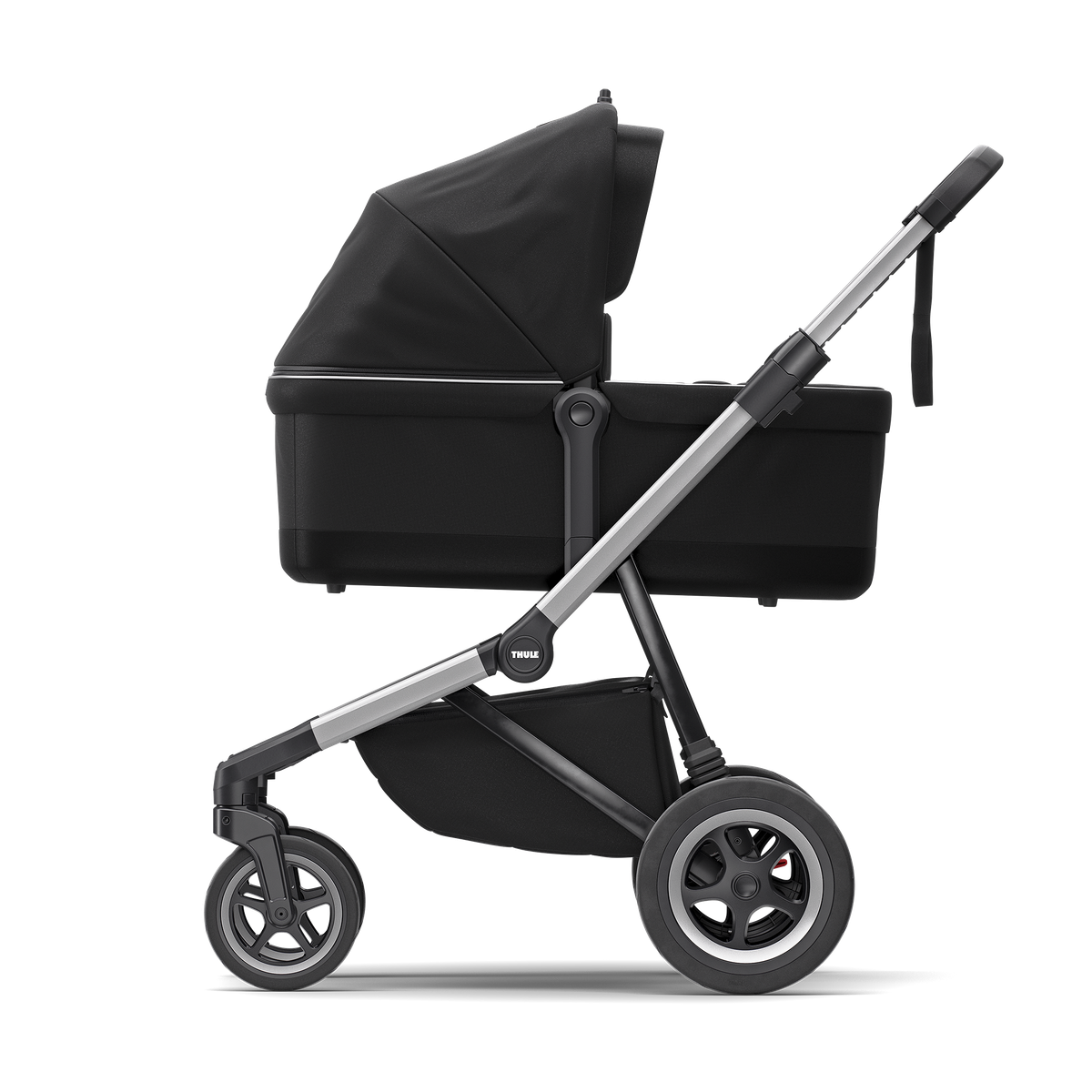 Thule Sleek city stroller aluminium/midnight black with bassinet midnight black