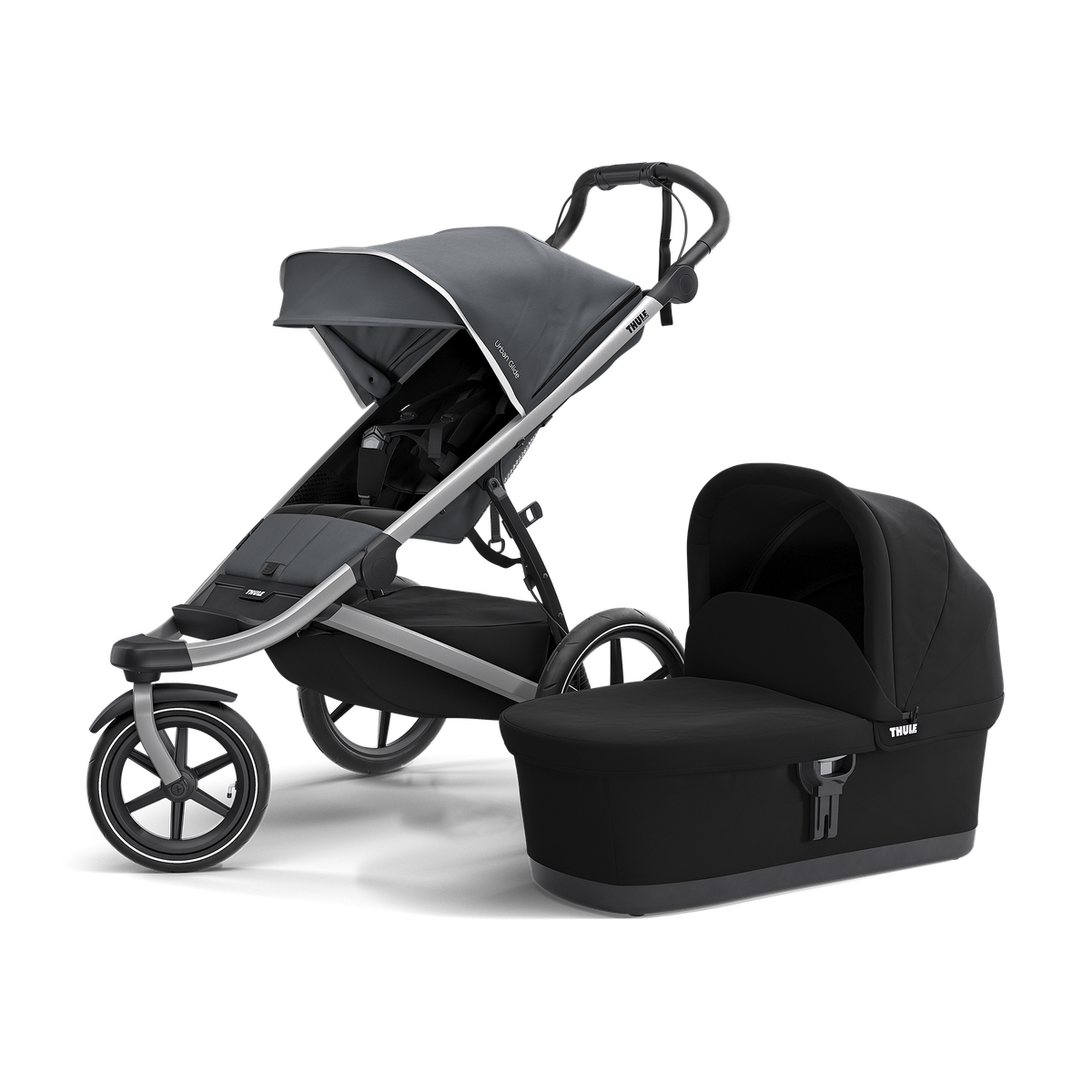 Thule Urban Glide 2 all-terrain stroller aluiminium/dark shadow with bassinet black