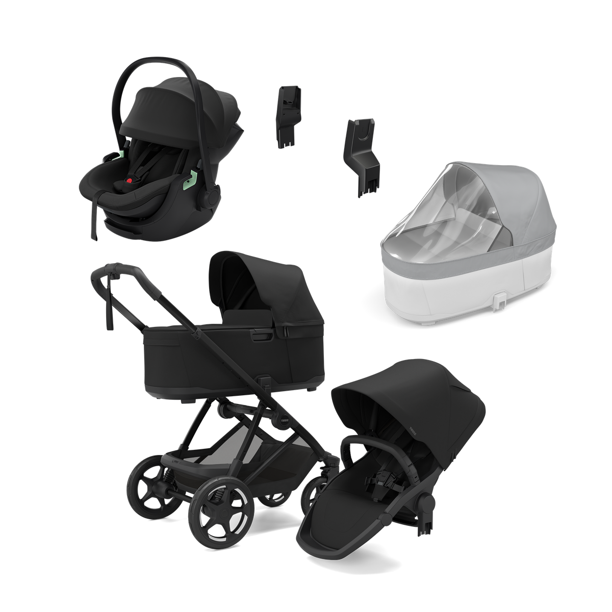Thule Charm black & Thule Maple Connect black newborn bundle