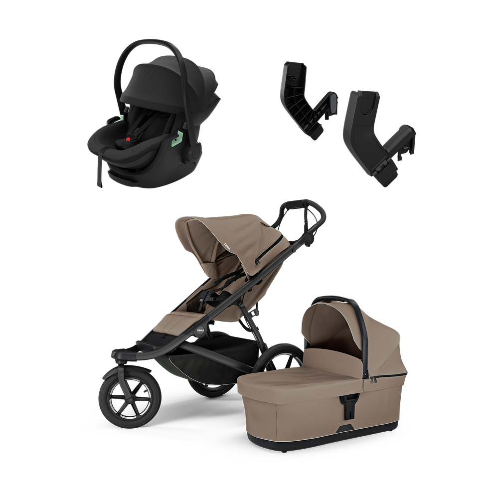 Thule Urban Glide 3 tinted taupe & Thule Maple black newborn bundle