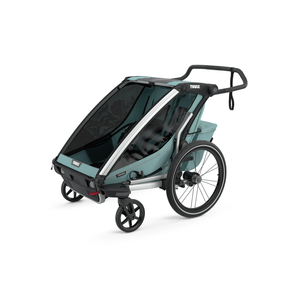 Thule Chariot Cross double 2-seat multisport bike trailer alaska blue