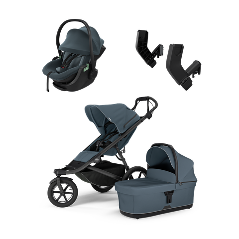 Thule Urban Glide 3 dark slate & Thule Maple Connect darkest blue newborn bundle