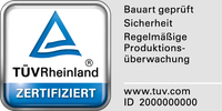 Bauart gepruft - TUV Rheinland zertifiziert