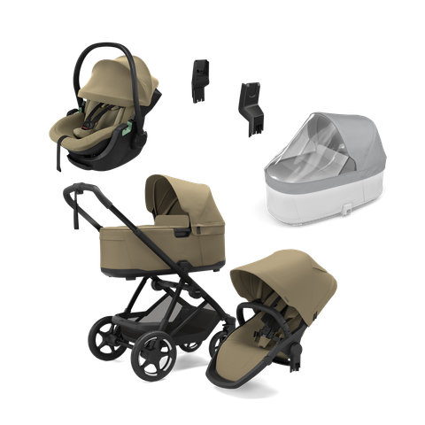 Thule Charm faded khaki & Thule Maple Connect faded khaki newborn bundle