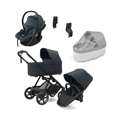 Thule Charm darkest blue & Thule Maple Connect darkest blue newborn bundle