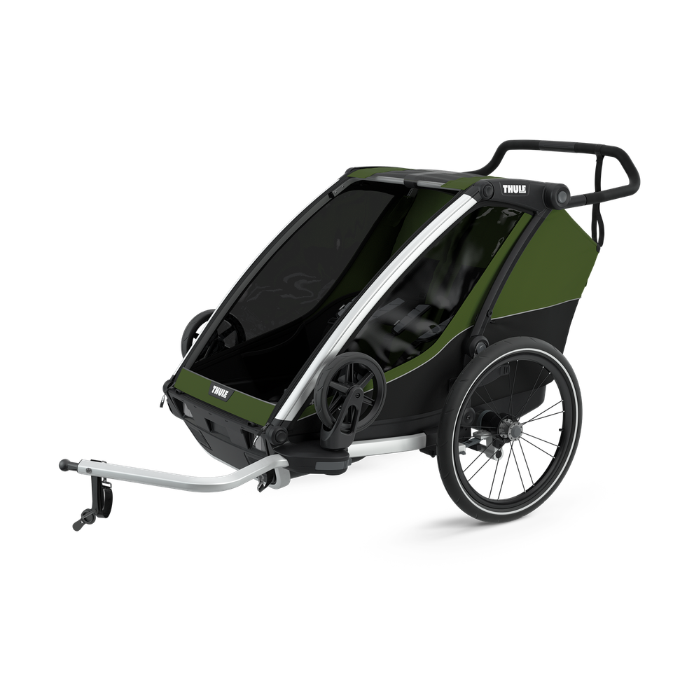 Thule Chariot Cab 2-seat multisport bike trailer aluminium/cypress green