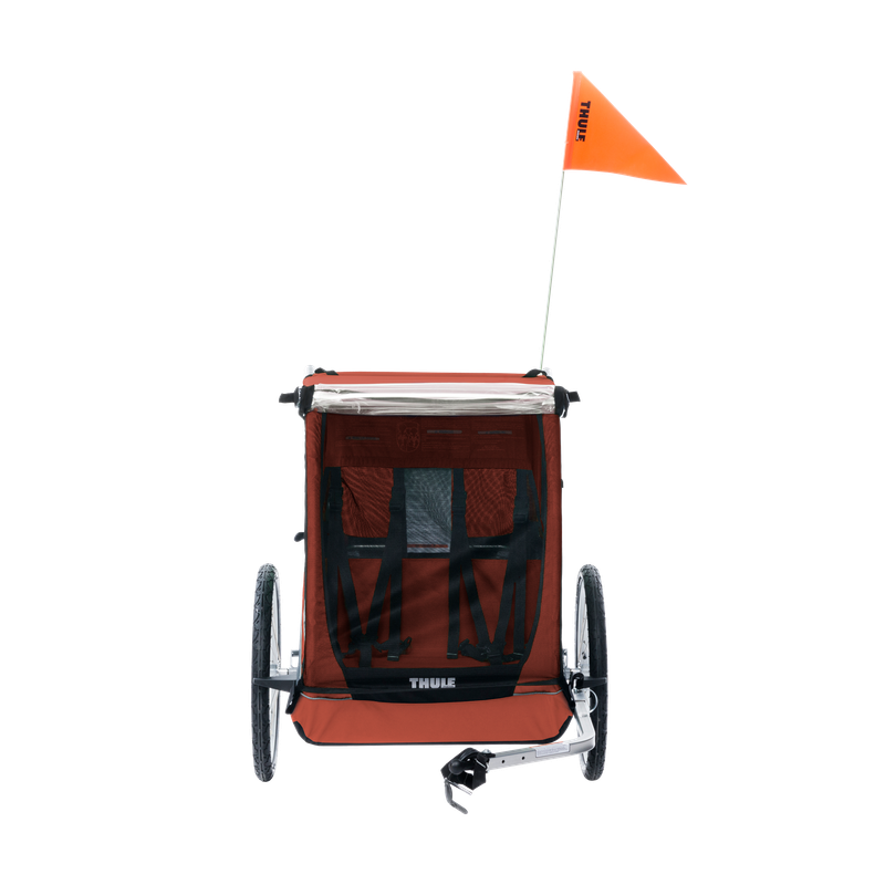 Thule Cadence 2-seat bike trailer hot sauce red