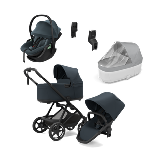Thule Charm darkest blue & Thule Maple Connect darkest blue newborn bundle